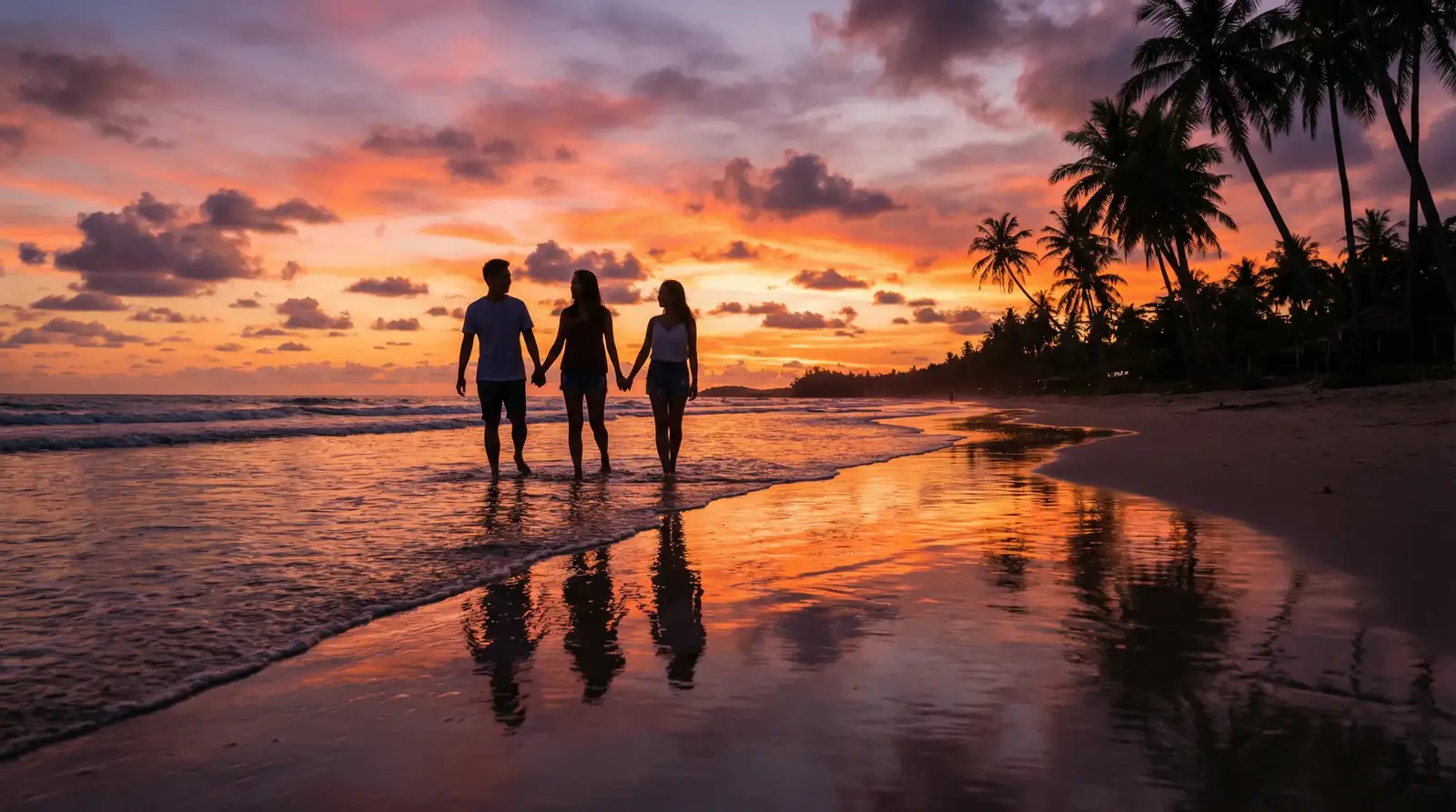 爱情岛 日落沙滩漫步